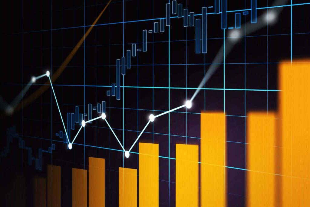 bar graph showing an increase in price