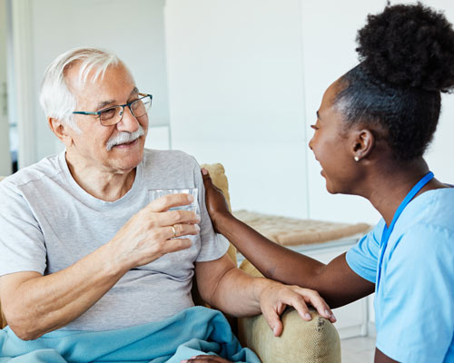 caregiver and senior