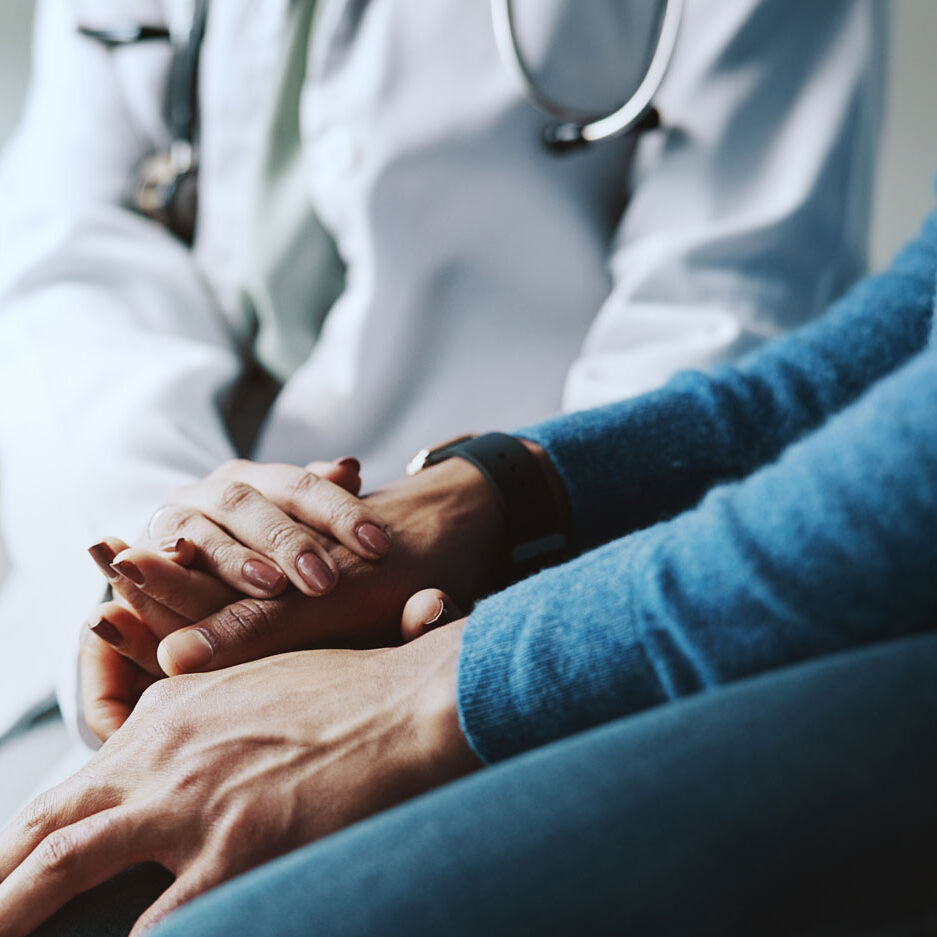 holding patient hands